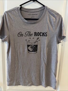 Lucky Brand Gray 'On The Rocks' Graphic Tee